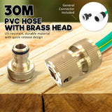 NNEDSZ Garden Water Hose Retractable Rewind Reel Wall Mounted 30M + Brass Gun