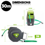 NNEDSZ Garden Water Hose Retractable Rewind Reel Wall Mounted 30M + Brass Gun