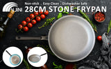 NNEDSZ Fanjini Stone Frypan Frying Pan 28cm Non-Stick Induction Ceramic Round PURE SKY BLUE