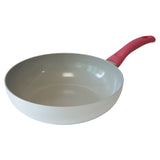 NNEDSZ Jiniart Wok Wokpan 28cm Non-Stick Ceramic Induction Ergonomic Round WHITE