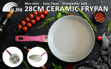 NNEDSZ Jiniart Wok Wokpan 28cm Non-Stick Ceramic Induction Ergonomic Round WHITE