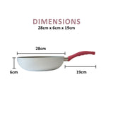 NNEDSZ Jiniart Wok Wokpan 28cm Non-Stick Ceramic Induction Ergonomic Round WHITE