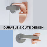 NNEDSZ 4X Door Lever Lock Pet Child Proof Adhesive Kid Safety Handle Lock APRICOT PINK