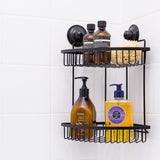 NNEDSZ Double Corner Shelf Removable Suction BLACK