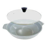 NNEDSZ KOMAN Shinewon Vinch IH Two Hands Wok + Glass Lid 28cm Ceramic Non-stick Titanium GREY