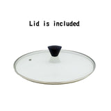 NNEDSZ KOMAN Shinewon Vinch IH Two Hands Wok + Glass Lid 28cm Ceramic Non-stick Titanium GREY