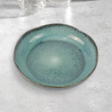 NNEDSZ 3 Pieces Reactive Glazed Ceramic Organic Fine Dinner Set with Plate and Bowl EARTHY AQUA