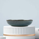 NNEDSZ 3 Pieces Reactive Glazed Ceramic Organic Fine Dinner Set with Plate and Bowl EARTHY AQUA