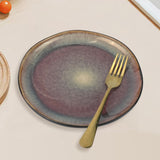 NNEDSZ 3 Pieces Reactive Glazed Ceramic Organic Fine Dinner Set with Plate and Bowl EARTHY BLUE BROWN