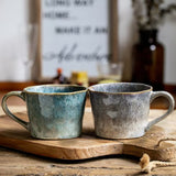 NNEDSZ 2X Reactive Glazed Ceramic Organic Coffee Mug 350ml Natural EARTHY GREY BLUE