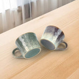 NNEDSZ 2X Reactive Glazed Ceramic Organic Coffee Mug 350ml Natural EARTHY GREY BLUE