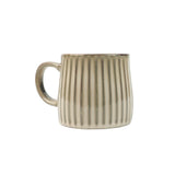 NNEDSZ High-Fired Ceramic Stoneware Ribbed Stripe Mug 460ml Matt EARTHY BROWN