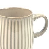 NNEDSZ High-Fired Ceramic Stoneware Ribbed Stripe Mug 460ml Matt EARTHY BROWN