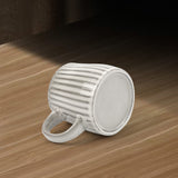 NNEDSZ High-Fired Ceramic Stoneware Ribbed Stripe Mug 460ml Matt EARTHY GREY