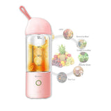 NNEDSZ Sansai Portable Blender USB Rechargeable 400ML PINK