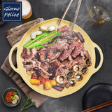 NNEDSZ Giorno Felice IH Griddle Pan 34cm Round Ceramic Non-Stick Camping Korean Stew