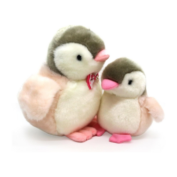 NNEDSZ 2X Plush Penguin Keychain Or Doll With Sound Activation PINK