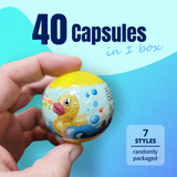 NNEDSZ 40X Kenisy Sparkling Glitter Duck Capsules 50mm Collectible Gacha in Display Box
