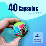 NNEDSZ 40X Kitty Club Sweet Heart Cat Toy Capsules 50mm Collectible Gacha w Display Box