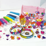 NNEDSZ Colorato Trendy Jewellery Glass Art Deco - DIY Craft Kit for Kids Painting Set