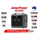 NNEDSZ 1000W Portable Power Station JumpsPower Battery Charger 716Wh LED Light