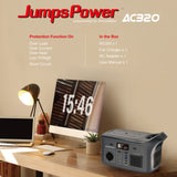 NNEDSZ 320W Portable Power Station JumpsPower Wireless Battery Charger 307Wh LED Light