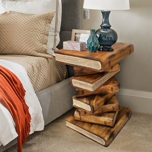 NNEDSZ Side Table, corner Stool, Plant Stand Raintree Wood Natural Finish-Book