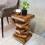 NNEDSZ Side Table, corner Stool, Plant Stand Raintree Wood Natural Finish-Book