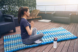 NNEDSZ Day bed Roll Out Mattress XL Large Foldout Mat relaxation day bed camping or Yoga Matt Natural Kapok Filled BLUE