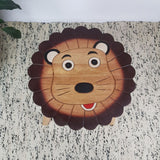NNEDSZ Hand Carved Children's Table Wooden LION Theme