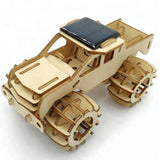 NNEDSZ Model car 3D Ply Wood puzzle- Build and Paint your own 4 x 4 Truck Car craft kit with MOTOR (solar or battery)