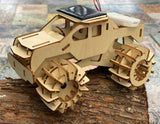 NNEDSZ Model car 3D Ply Wood puzzle- Build and Paint your own 4 x 4 Truck Car craft kit with MOTOR (solar or battery)
