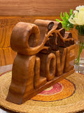 NNEDSZ Mothers day gift Wooden carved LOVE words decoration 33 cm long