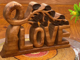 NNEDSZ Mothers day gift Wooden carved LOVE words decoration 33 cm long