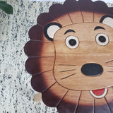 NNEDSZ Hand Carved Children's Table Wooden LION Theme