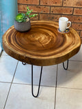 NNEDSZ Round Raintree Wood Live Edge Coffee Table