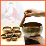 NNEDSZ Singing bowl Nepalese Tibetan genuine 592g bowl 12 cm size includes genuine wand