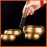 NNEDSZ Singing bowl Nepalese Tibetan genuine 592g bowl 12 cm size includes genuine wand