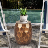 NNEDSZ Tablua Modern Round Side Table, Honeycomb Indoor Outdoor Accent End Table