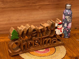NNEDSZ Wooden carved Merry Christmas decoration 38 cm long with Tree and Star