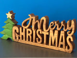 NNEDSZ Wooden carved Merry Christmas decoration 38 cm long with Tree and Star