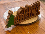 NNEDSZ Wooden carved Merry Christmas decoration 38 cm long with Tree and Star