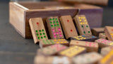 NNEDSZ Wooden Domino Game Set Handmade Dominoes in Gift box