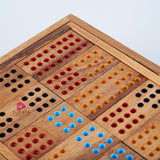 NNEDSZ Wooden Domino Game Set Handmade Dominoes in Gift box
