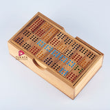 NNEDSZ Wooden Domino Game Set Handmade Dominoes in Gift box