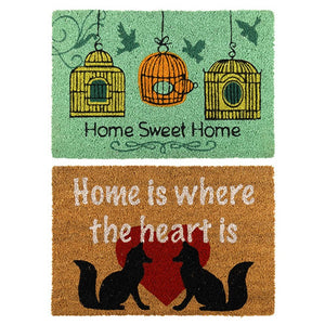 NNEDSZ YES4HOMES 2 x Doormat for Front Door Entryway Cursive Natural Coconut Coir Floor mat Outdoor 40x60cm