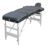 NNEDSZ YES4HOMES 3 Fold Portable Aluminium Massage Table Massage Bed Beauty Therapy Black