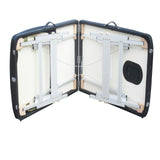 NNEDSZ YES4HOMES 3 Fold Portable Aluminium Massage Table Massage Bed Beauty Therapy Black