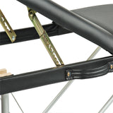 NNEDSZ YES4HOMES Black 3 Fold Portable Aluminium Massage Table Massage Bed Beauty Therapy