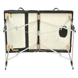 NNEDSZ YES4HOMES Black 3 Fold Portable Aluminium Massage Table Massage Bed Beauty Therapy